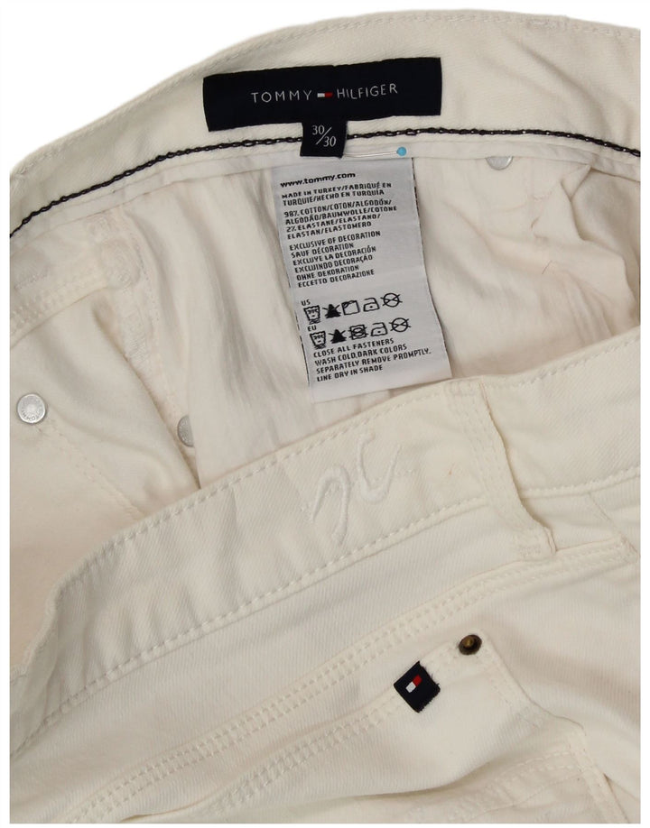 TOMMY HILFIGER Dame Bootcut Jeans W30 L30 Hvid Bomuld