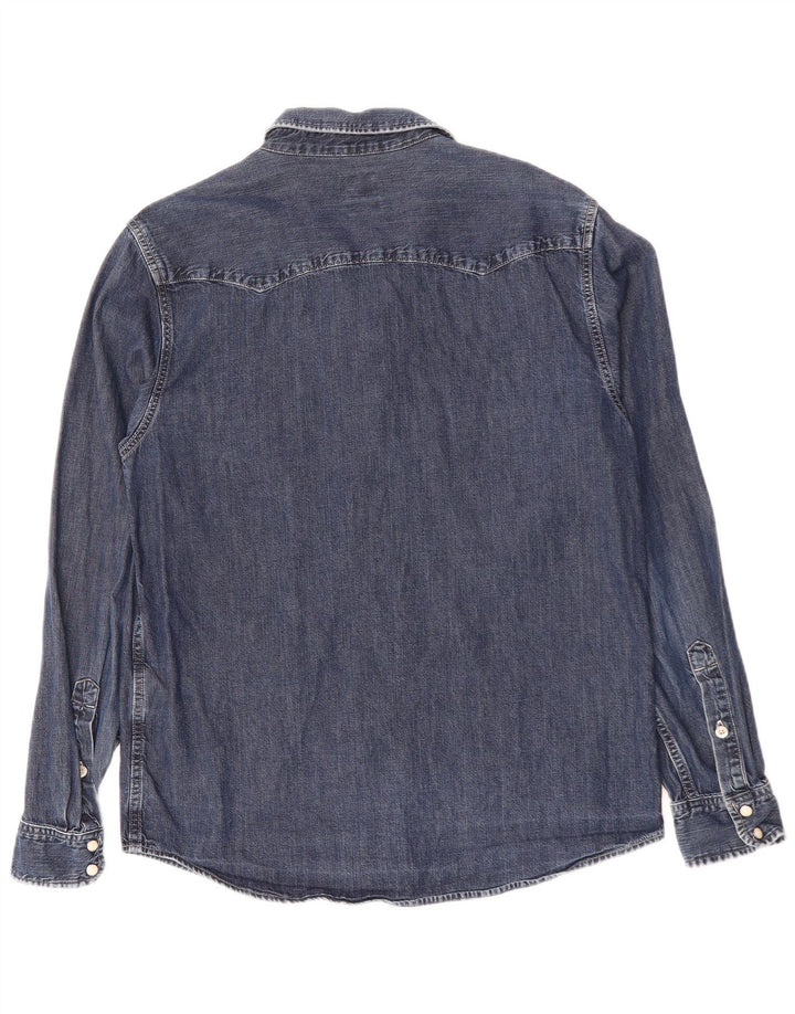 LEE Denimskjorte til mænd Stor marineblå bomuld