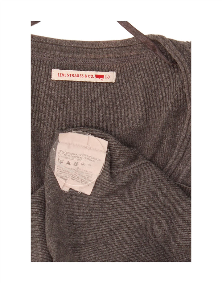 Levi's Dame V-hals sweater UK 12 mellemgrå bomuld