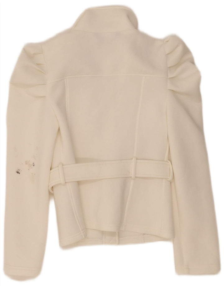 Zara Womens Bomber Jacket UK 10 Small White Polyester