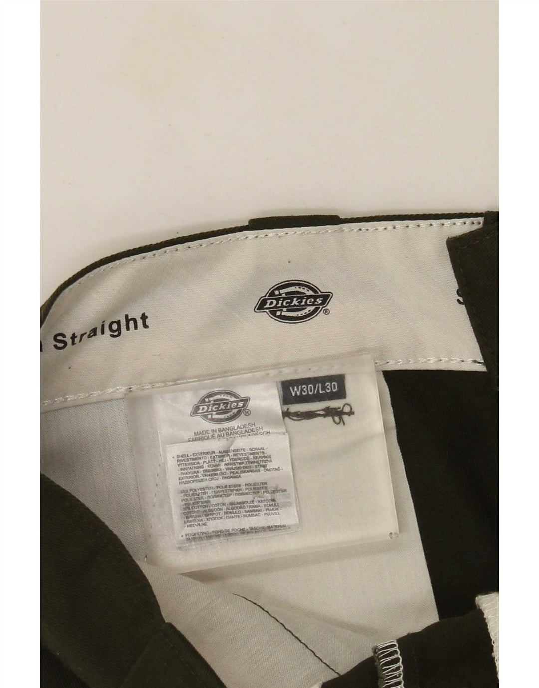 Dickies Lige Chinobukser til mænd W30 L30 Grøn polyester
