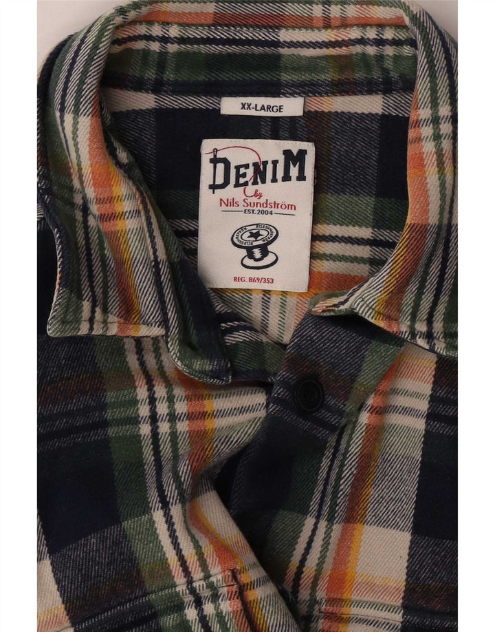 Nils Sundrstrom Herre flannelskjorte 2XL flerfarvet ternet