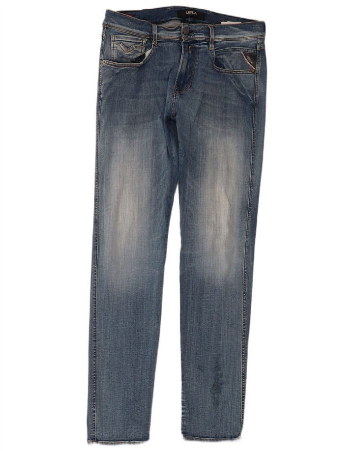 Replay Dame Slim Jeans W30 L32 Blå Bomuld