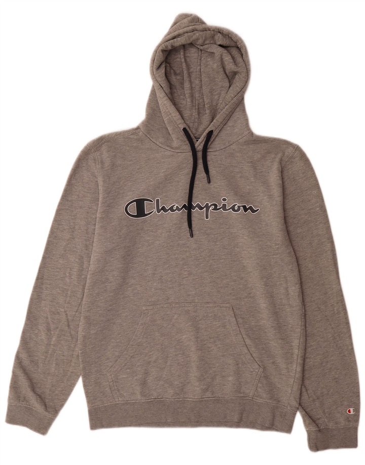 Champion Herre grafisk hættetrøje Jumper Medium Grey Flecked Bomuld