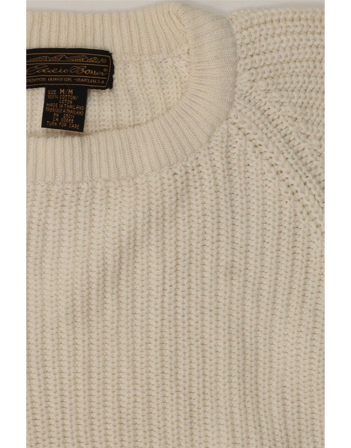 Eddie Bauer Herre Crew Neck Jumper Sweater Medium Off White Bomuld Classic