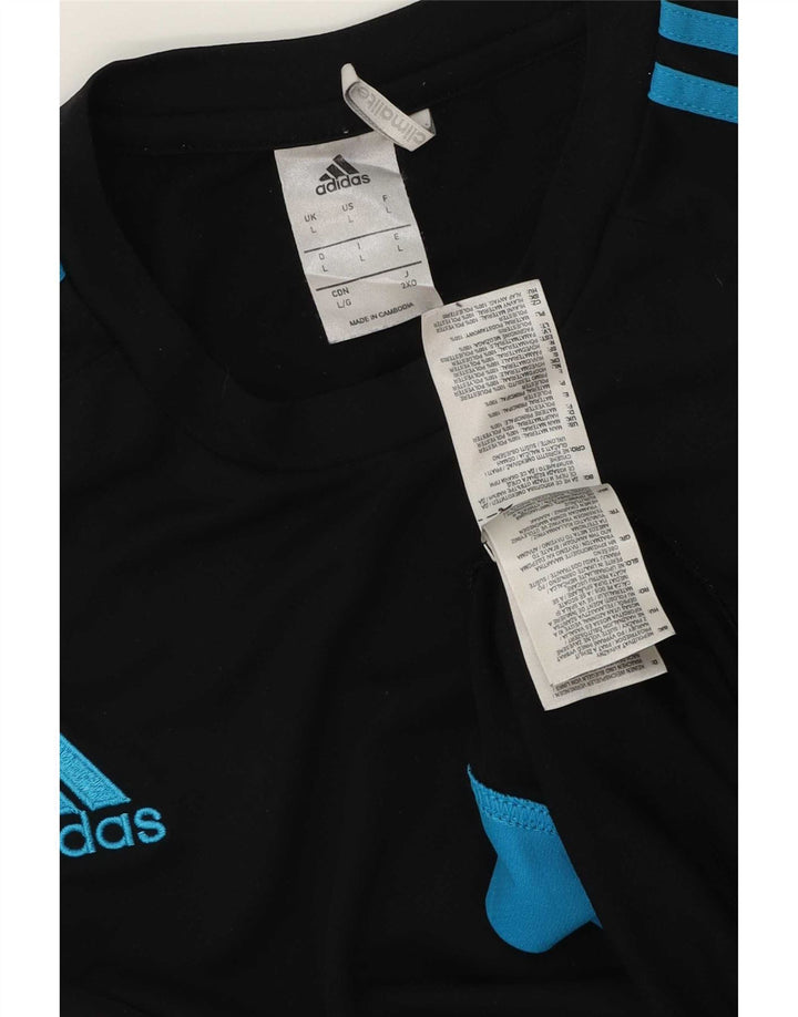 Adidas Herre Climalite T-Shirt Top Stor Sort Colourblock Polyester