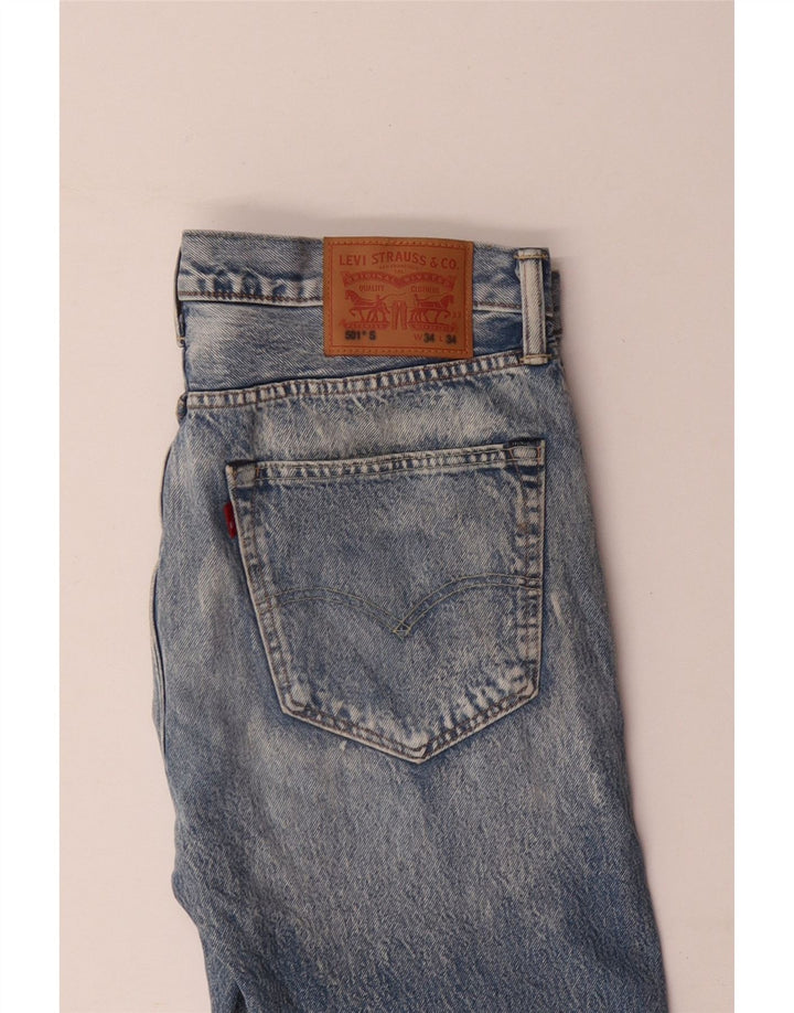 Levi's Herre 501 Straight Jeans W34 L34 Blå Bomuld