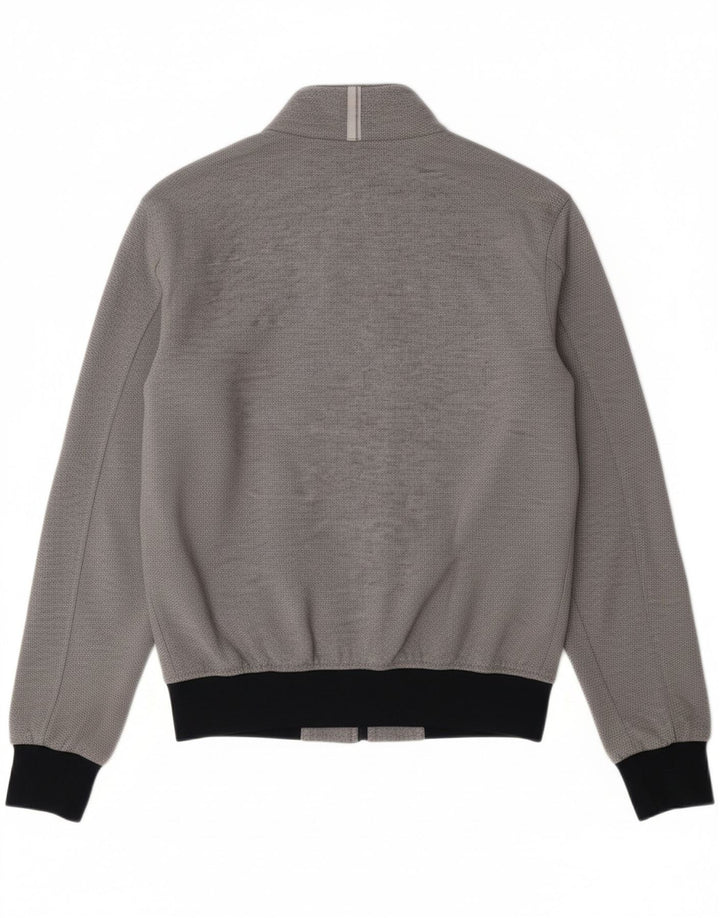 ZARA Mens Bomber Jacket UK 40 Large Grey Colourblock Polyester