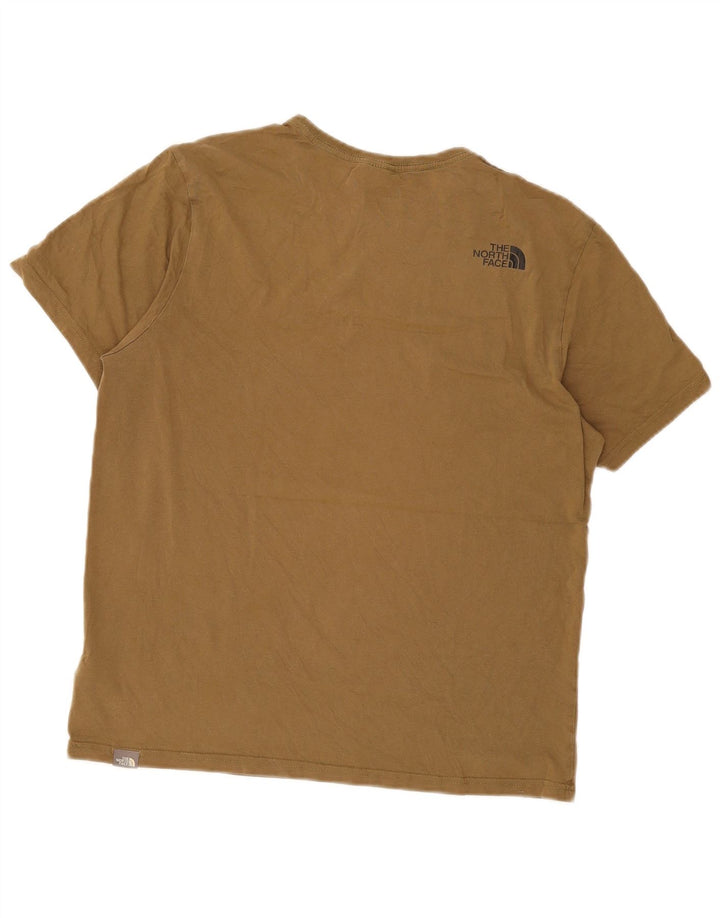 The North Face Herre grafisk T-shirt Top Medium Khaki Bomuld