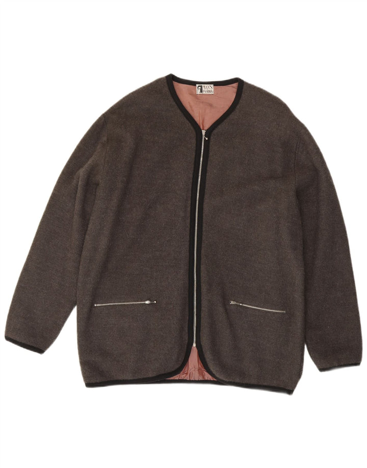 Vintage herre cardigan sweater XL Grå Akryl