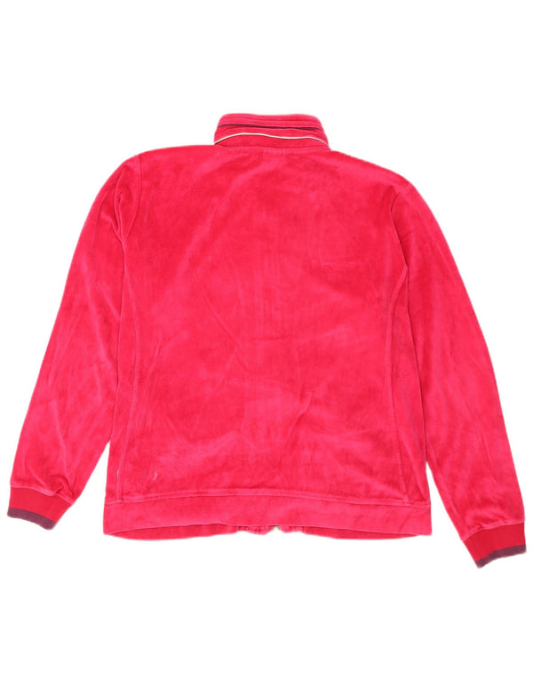 Champion Dame Velour Træningsdragt Top Jacket UK 14 Large Pink Sports