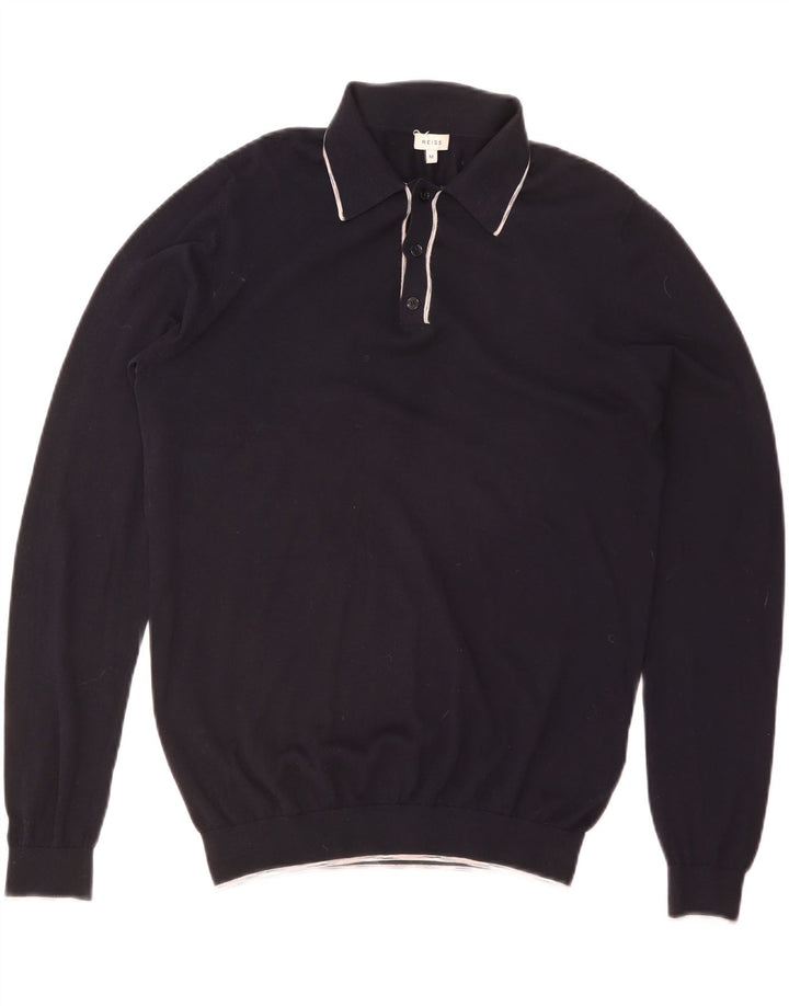 REISS Polo-halstrøje til mænd Medium marineblå bomuld