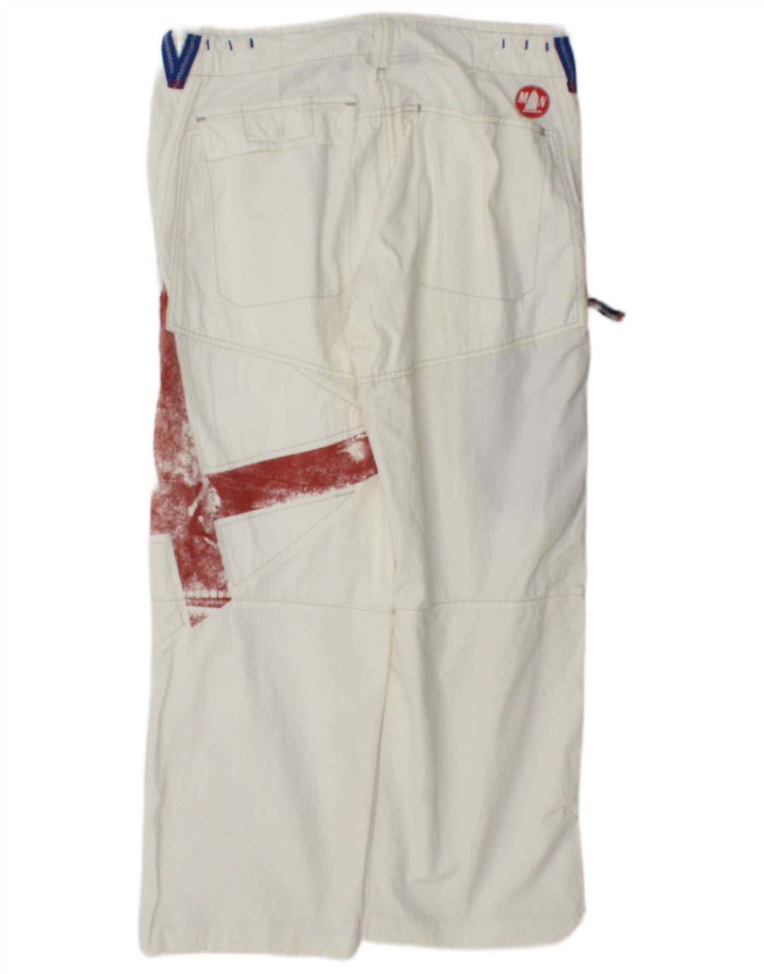 Murphy & Nye Herre Graphic Straight Cargo Bukser W33 L27 White Colourblock