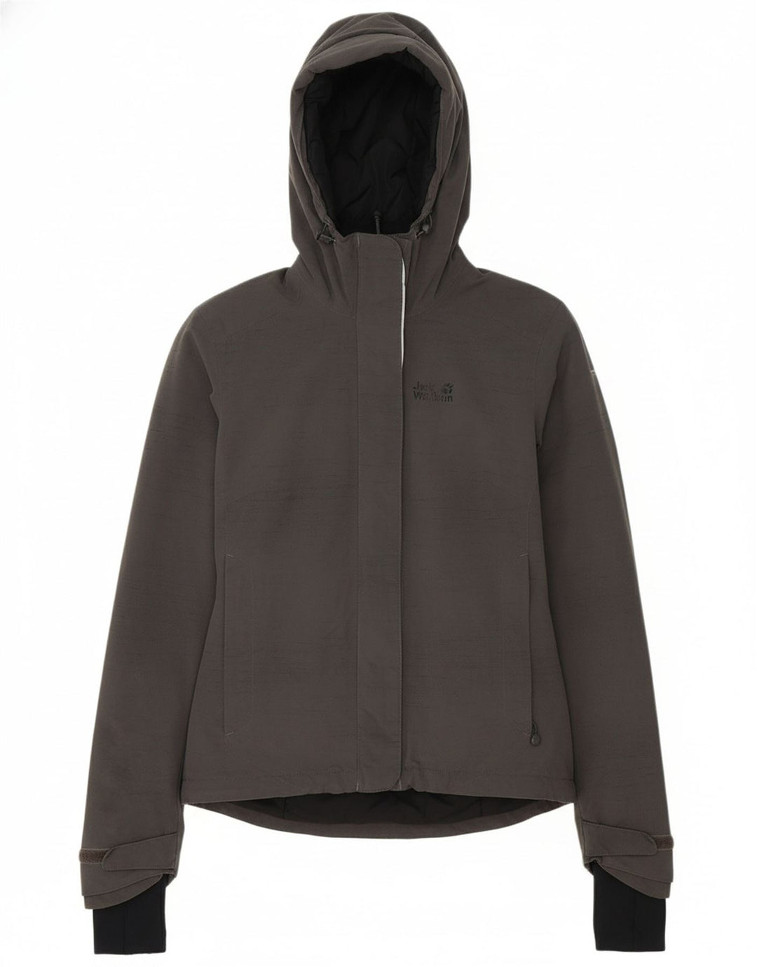 JACK WOLFSKIN Womens Hooded Windbreaker Jacket UK 10 Small Grey Polyester