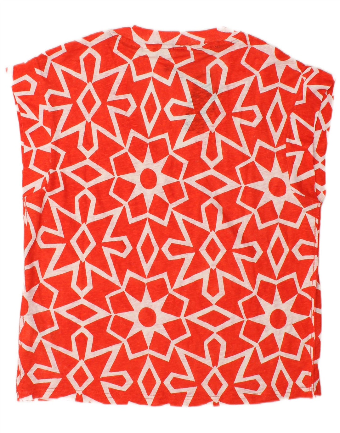 White Stuff Damebluse Top UK 12 Medium Rød Geometrisk Linned