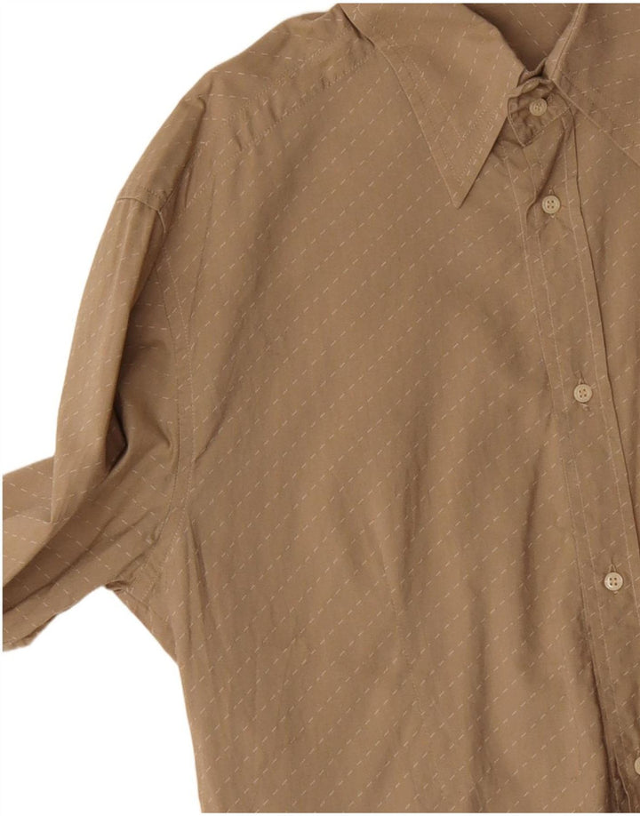 Armani Jeans Herreskjorte Stor Beige Stribet Bomuld