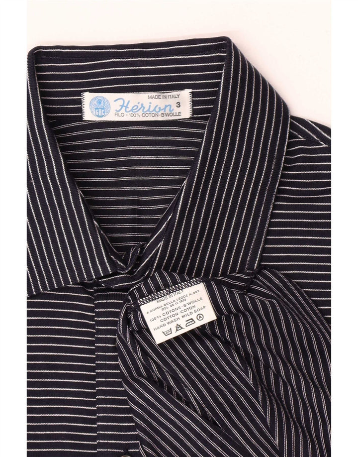 Herion Poloshirt til mænd Medium Marineblå Nålestribet bomuld
