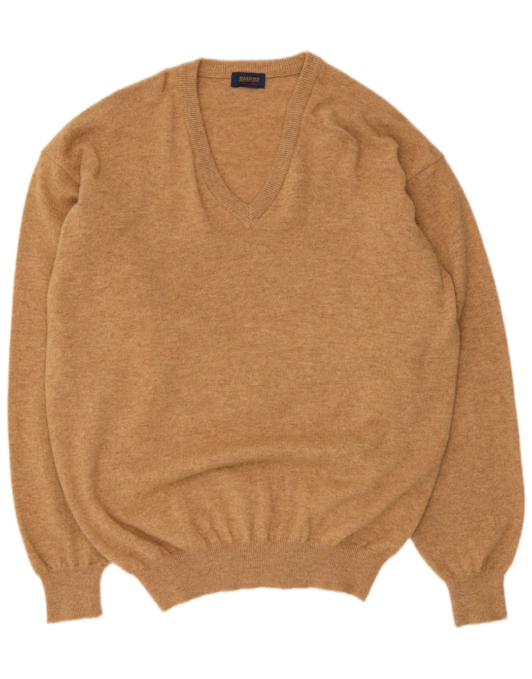 Massimo Dutti Herre V-hals sweater XL Beige Uld