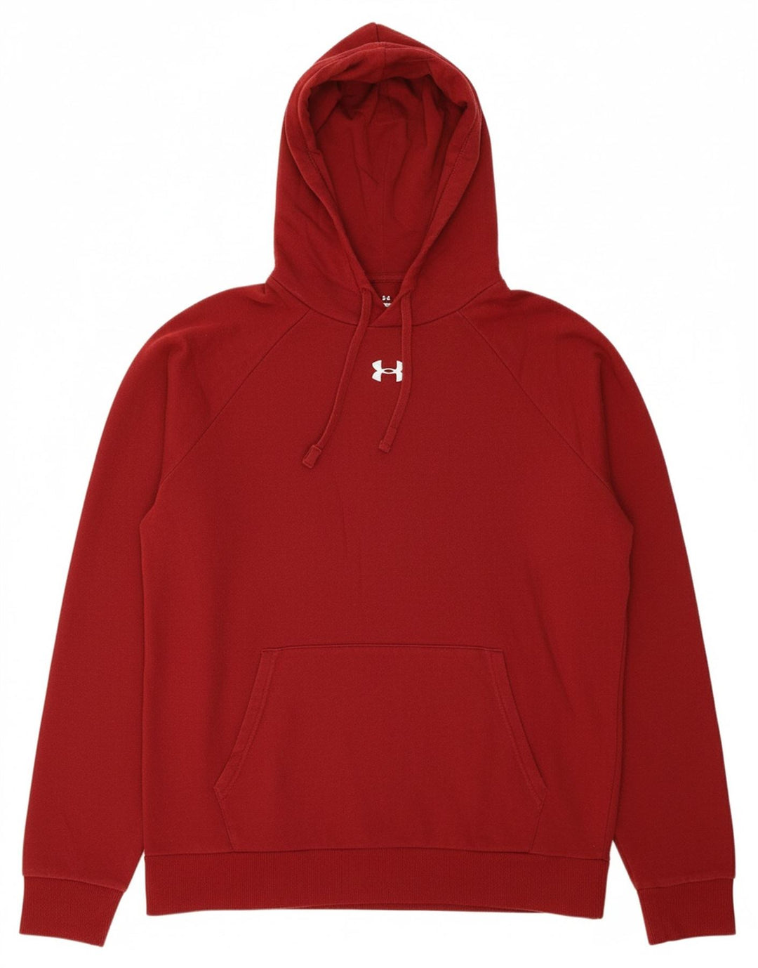 UNDER ARMOUR Mens Hoodie Jumper Medium Burgundy Cotton