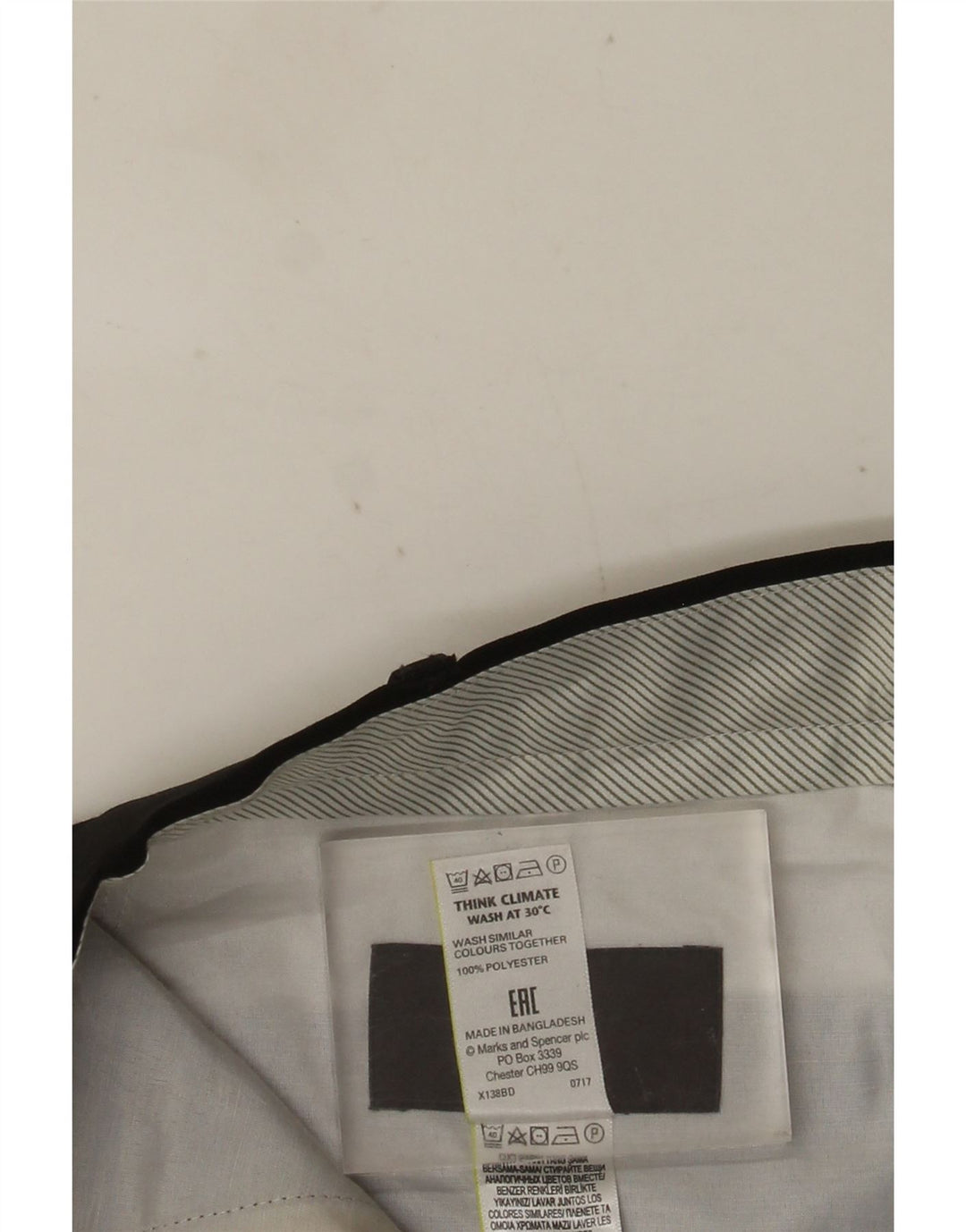 MARKS & SPENCER Herre Regular Fit Suit Bukser W36 L33 Sort polyester