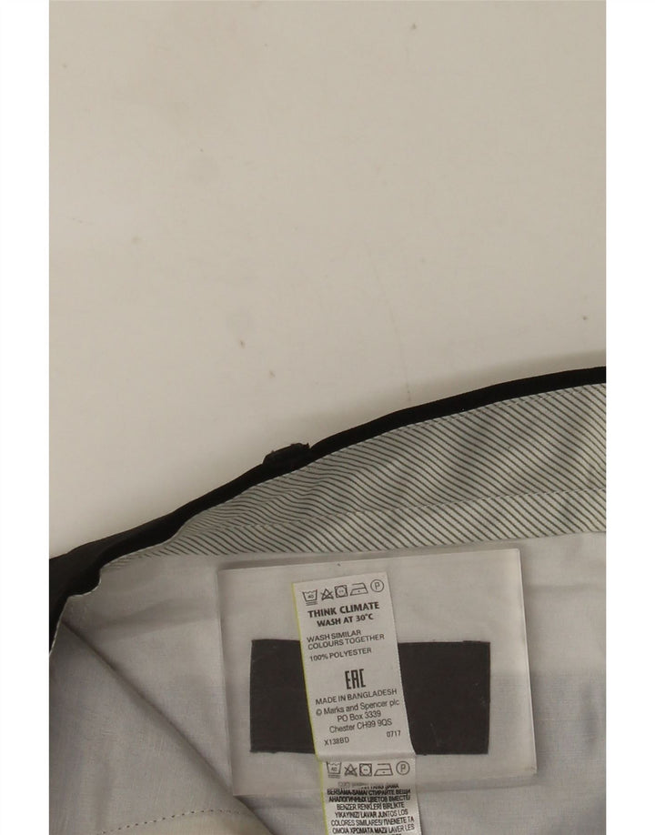MARKS & SPENCER Herre Regular Fit Suit Bukser W36 L33 Sort polyester