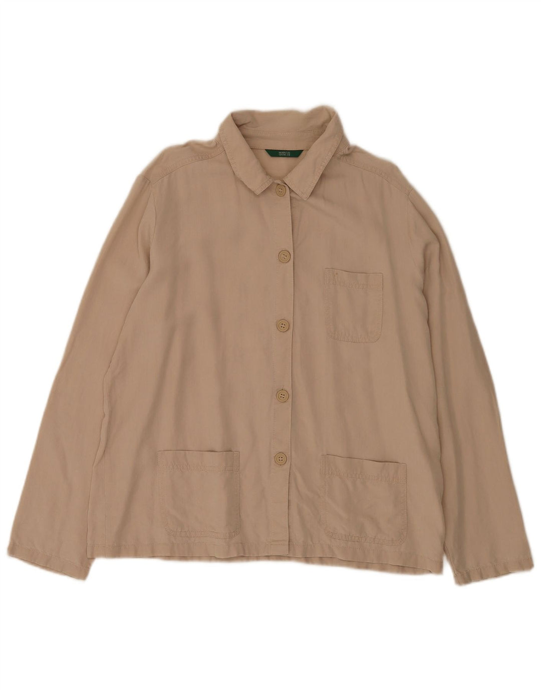 Marks & Spencer Dameskjorte UK 16 Large Beige Lyocell