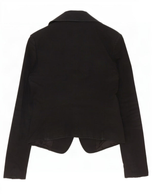 Patrizia Pepe Womens 2 Button Blazer Jacket IT 44 Medium Black Cotton