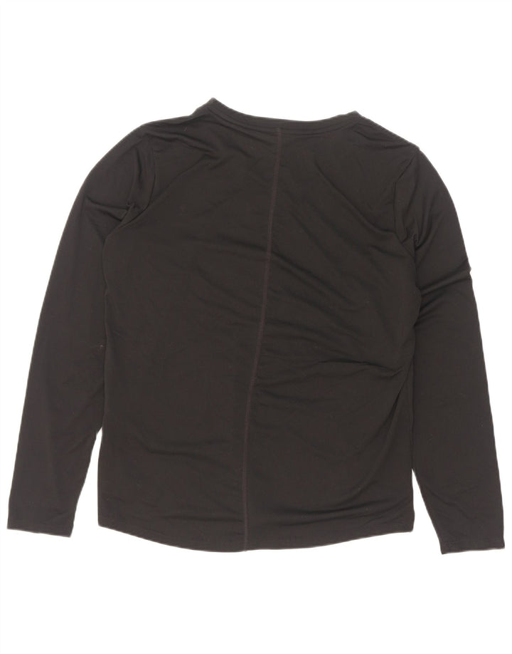 Nike Dame Dri Fit Top Langærmet UK 16 Stor Sort Polyester