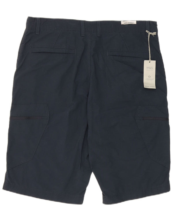 Marks & Spencer Herre Cargo Bukser W34 Large Navy Blue Bomuld