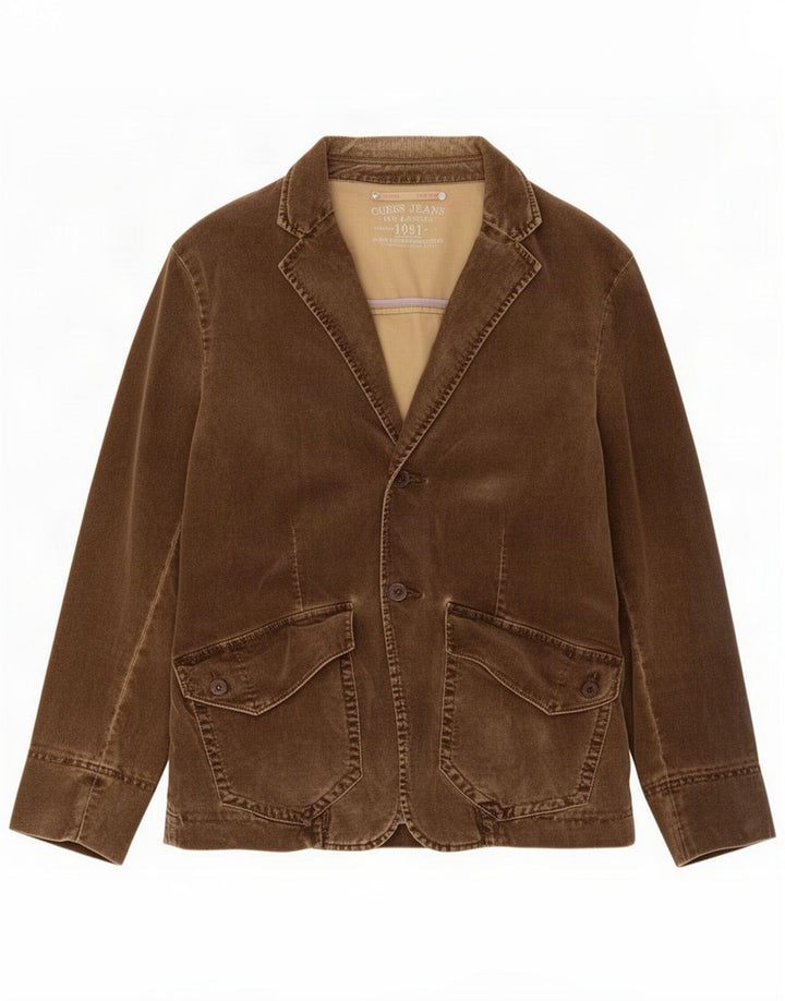 Guess Blazerjakke til mænd med 2 knapper UK 38 Medium Brun Bomuld