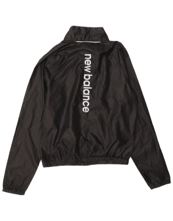 New Balance Dame grafisk træningsdragt topjakke UK 8 Lille sort polyester