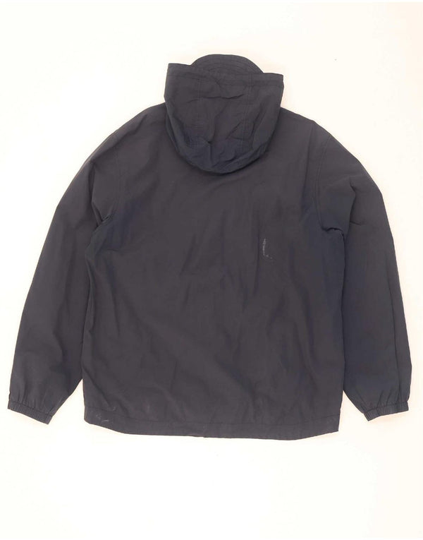 Lyle & Scott Herre Hooded Bomber Jacket UK 42 XL Navy Blue Bomuld