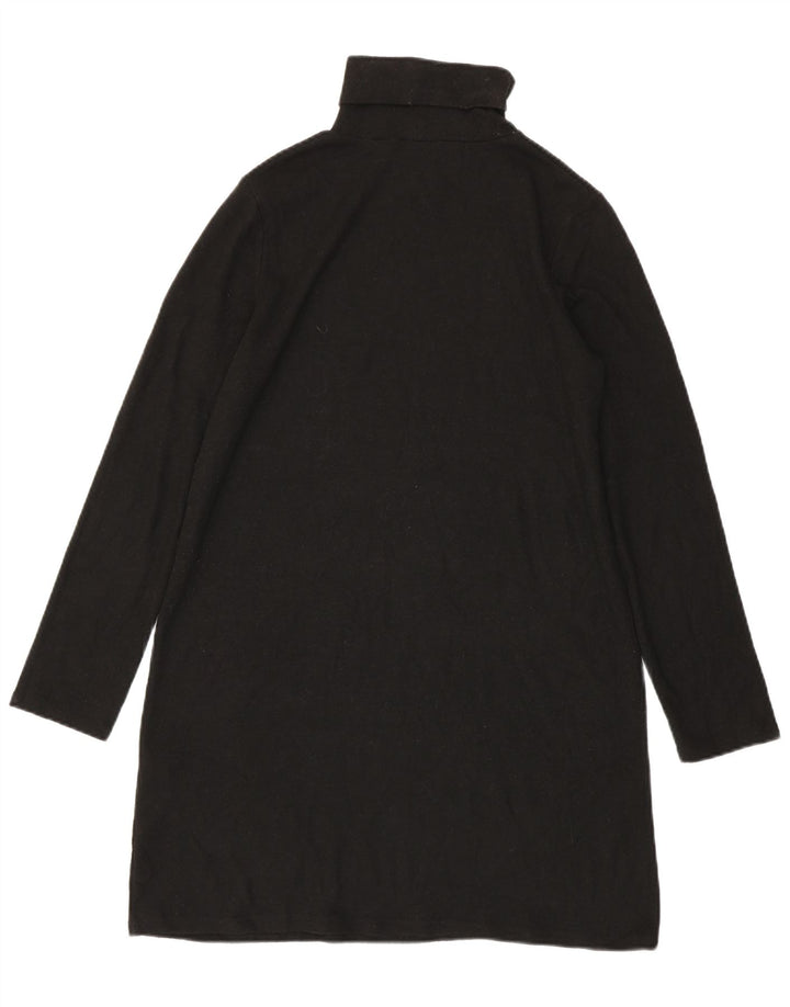 Zara Dame Rullehals Jumper Kjole UK 12 Medium Sort Polyester