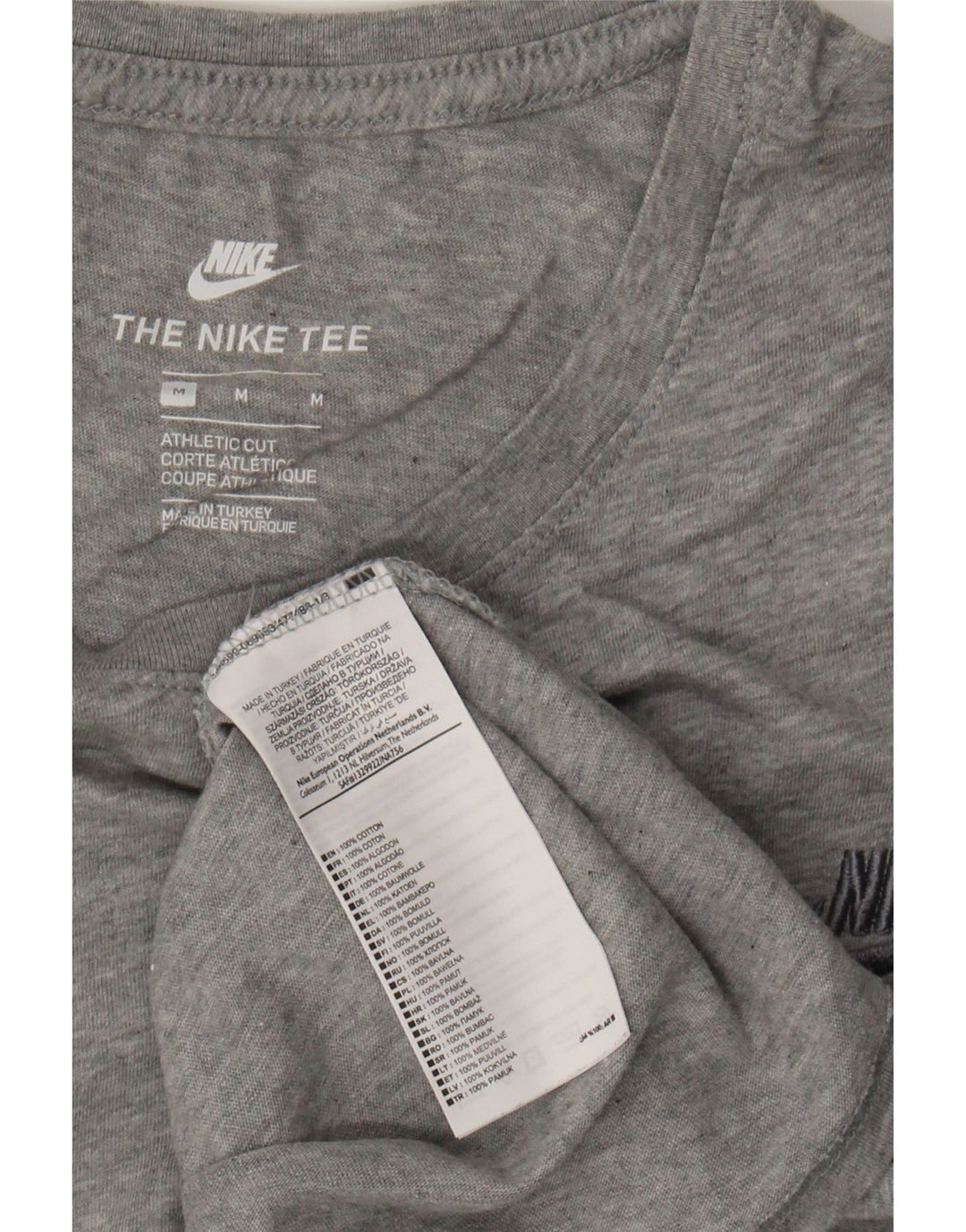 NIKE Mens Athletic Cut T-Shirt Top Medium Grey Cotton Vintage Nike and Second-Hand Nike from Messina Hembry 