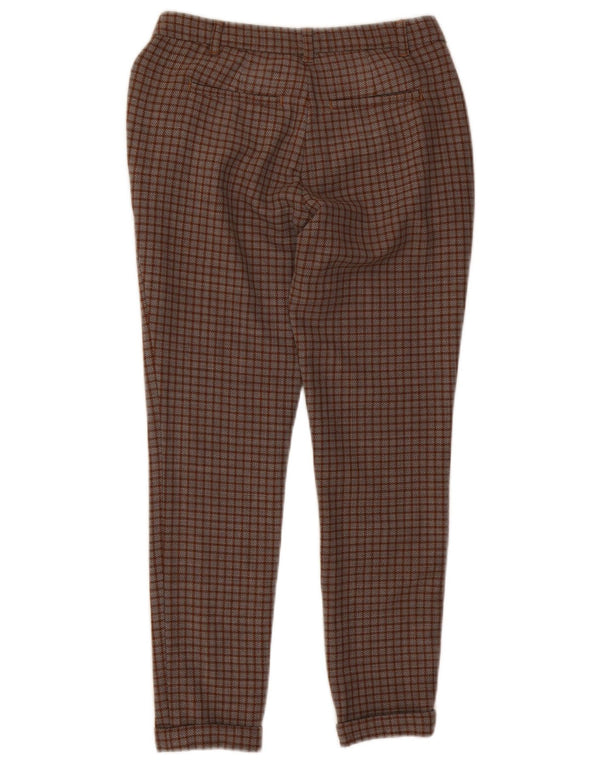 Pinko Slim Chino-bukser til kvinder W26 L26 brun ternet polyester