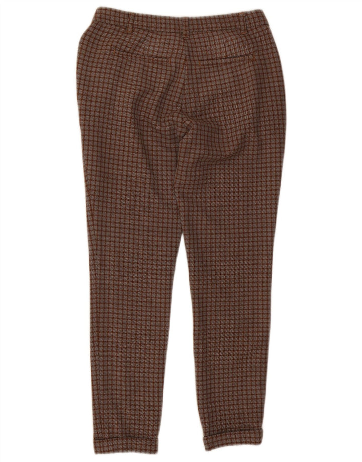 Pinko Slim Chino-bukser til kvinder W26 L26 brun ternet polyester