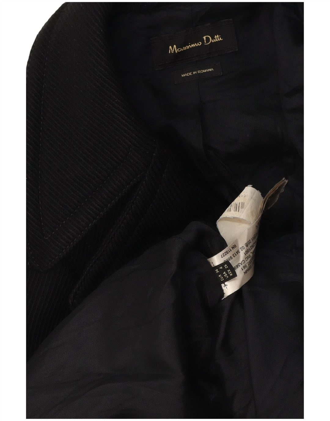 Massimo Dutti Dame Dobbeltradet Blazer Jakke EU 36 XS Sort Polyamid