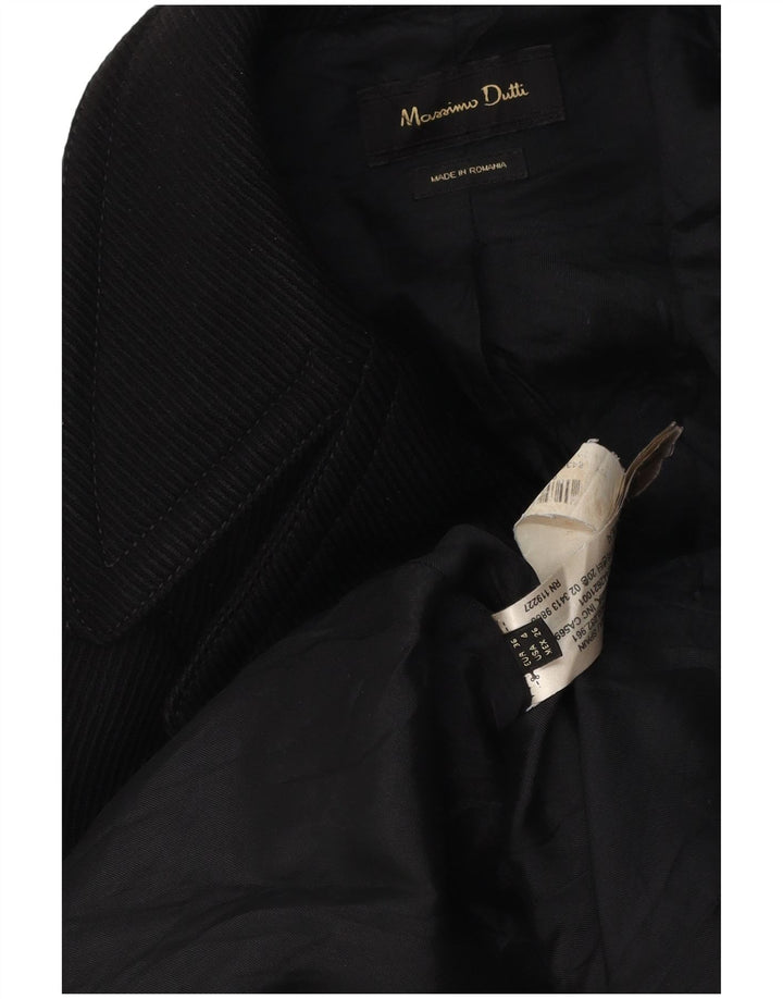 Massimo Dutti Dame Dobbeltradet Blazer Jakke EU 36 XS Sort Polyamid