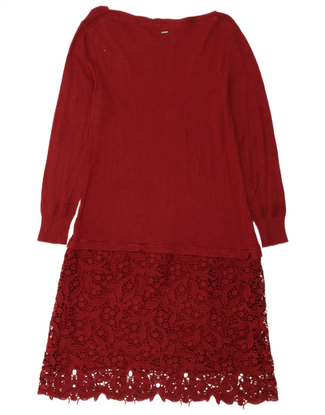 White Stuff Dame Jumper Dress UK 14 Medium Burgundy Viscose