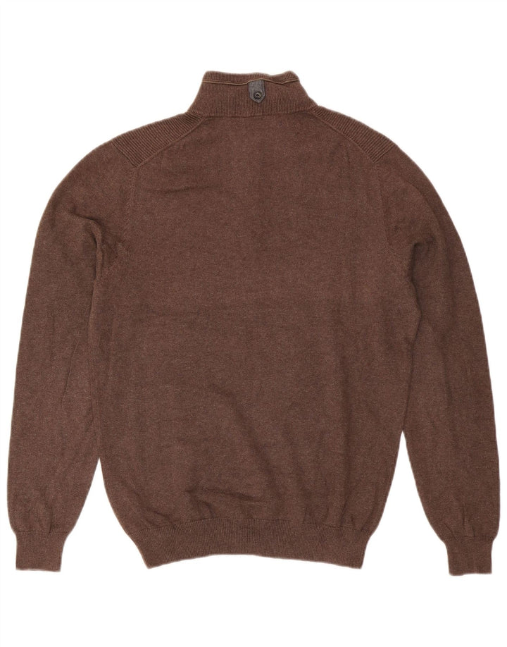 Massimo Dutti Herre lynlås-hals sweater lille brun bomuld