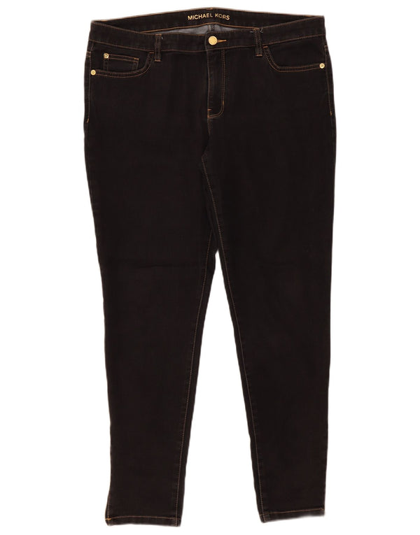 Michael Kors Dame Jegging Jeans US 12 Large W31 L31 Sort Bomuld