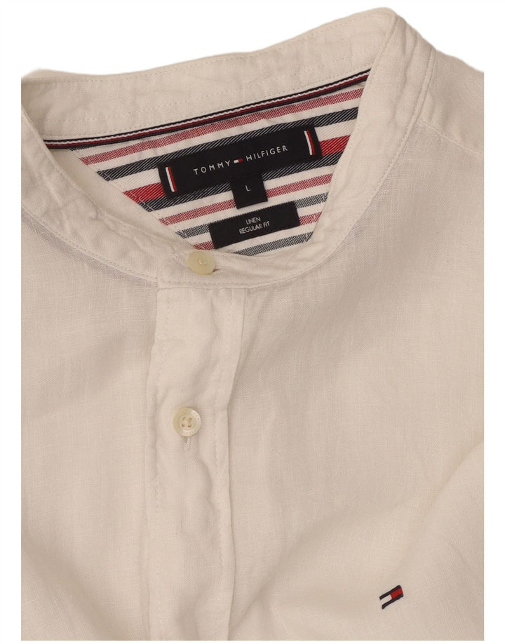 TOMMY HILFIGER Herre Regular Fit skjorte Stor hvid linned