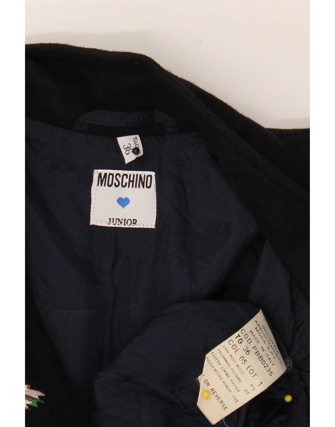 Moschino piger dobbeltradet blazerjakke 7-8 år marineblå uld