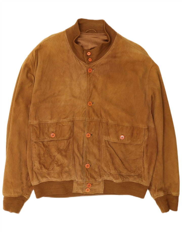 Vintage herre ruskind bomberjakke UK 42 XL Beige