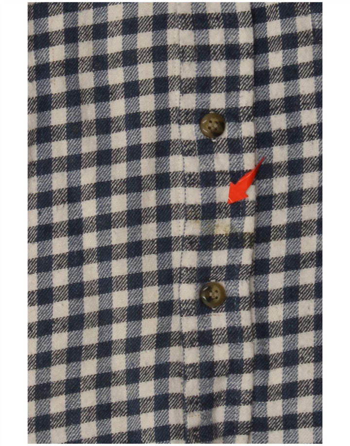 CONTE OF FLORENCE Herre flannelskjorte Stor marineblå Gingham bomuld