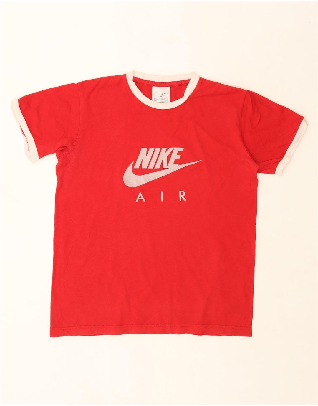 Nike Herre grafisk T-shirt Top UK 39/40 Medium Rød Bomuld