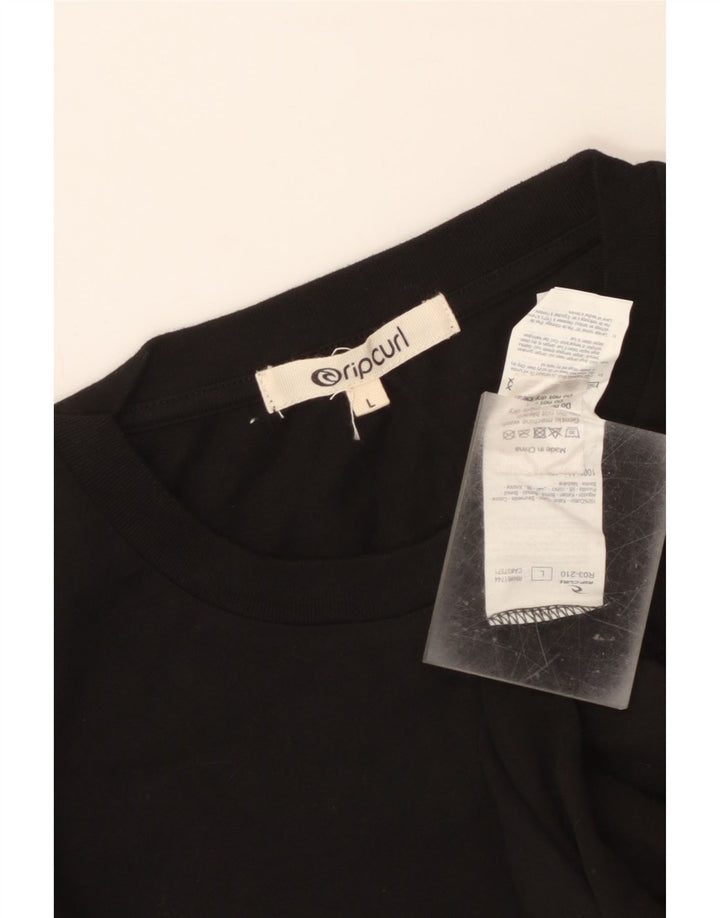 Rip Curl Herre grafisk T-shirt Top Stor sort bomuld