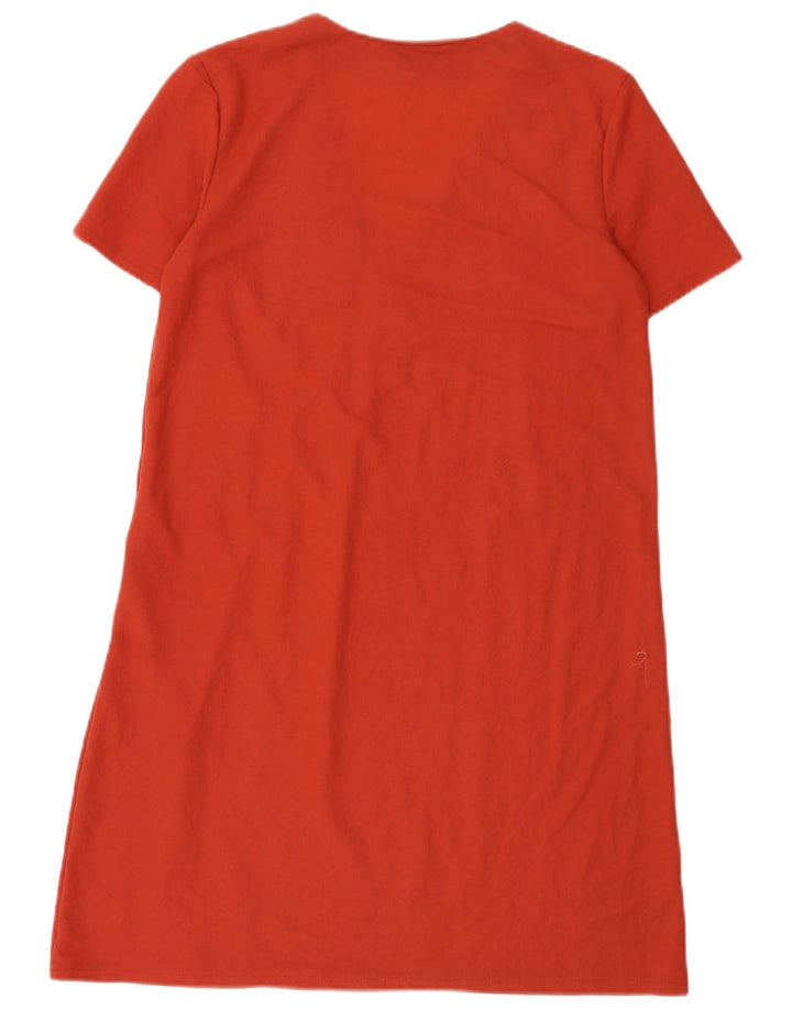 Zara Dame A-Line Kjole UK 14 Medium Rød Viscose