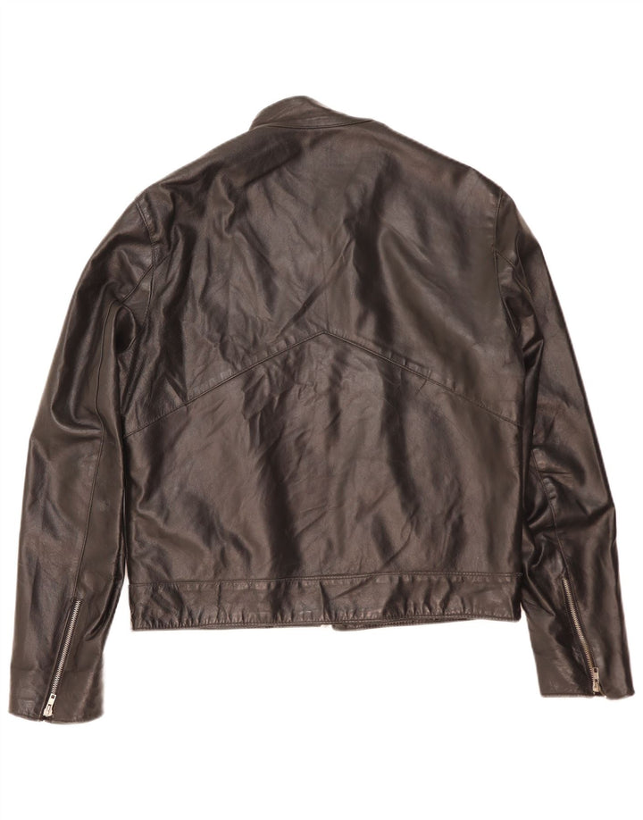 Vintage Bomber læderjakke til mænd IT 52 XL sort læder