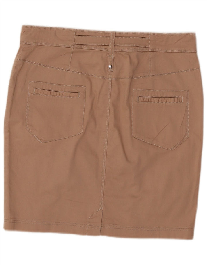 Trussardi Dame Pencil Skirt IT 46 Large W32 Beige Bomuld